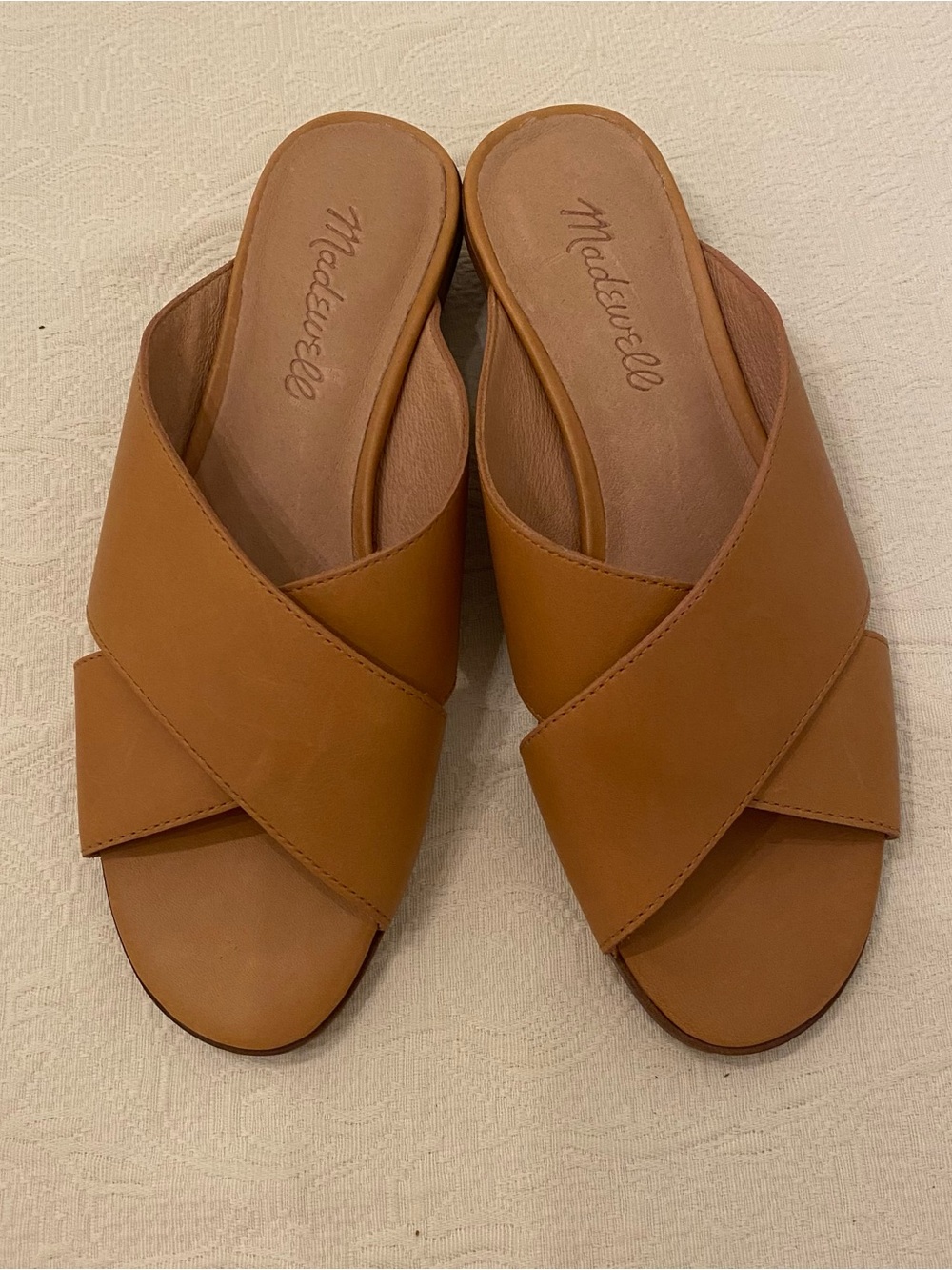 Madewell Ruthie Crisscross Mule in Desert Camel Leather Sz 6 New